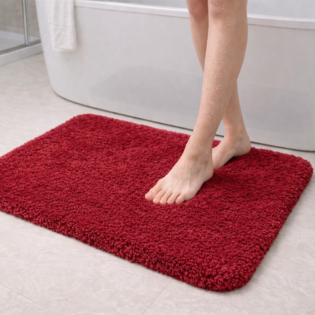Badmat - 80 x 50 cm - Rood
