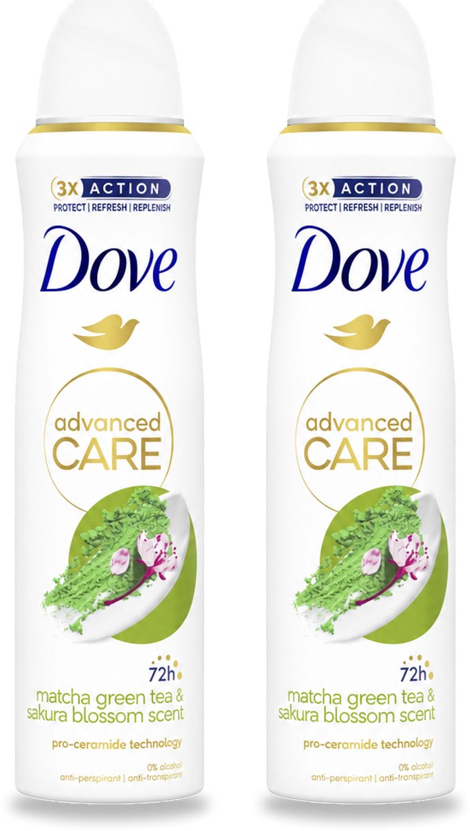 2 x Dove Deodorant Spray - Matcha & Sakura - 150 ml - Bulkverpakking - 2 stuks