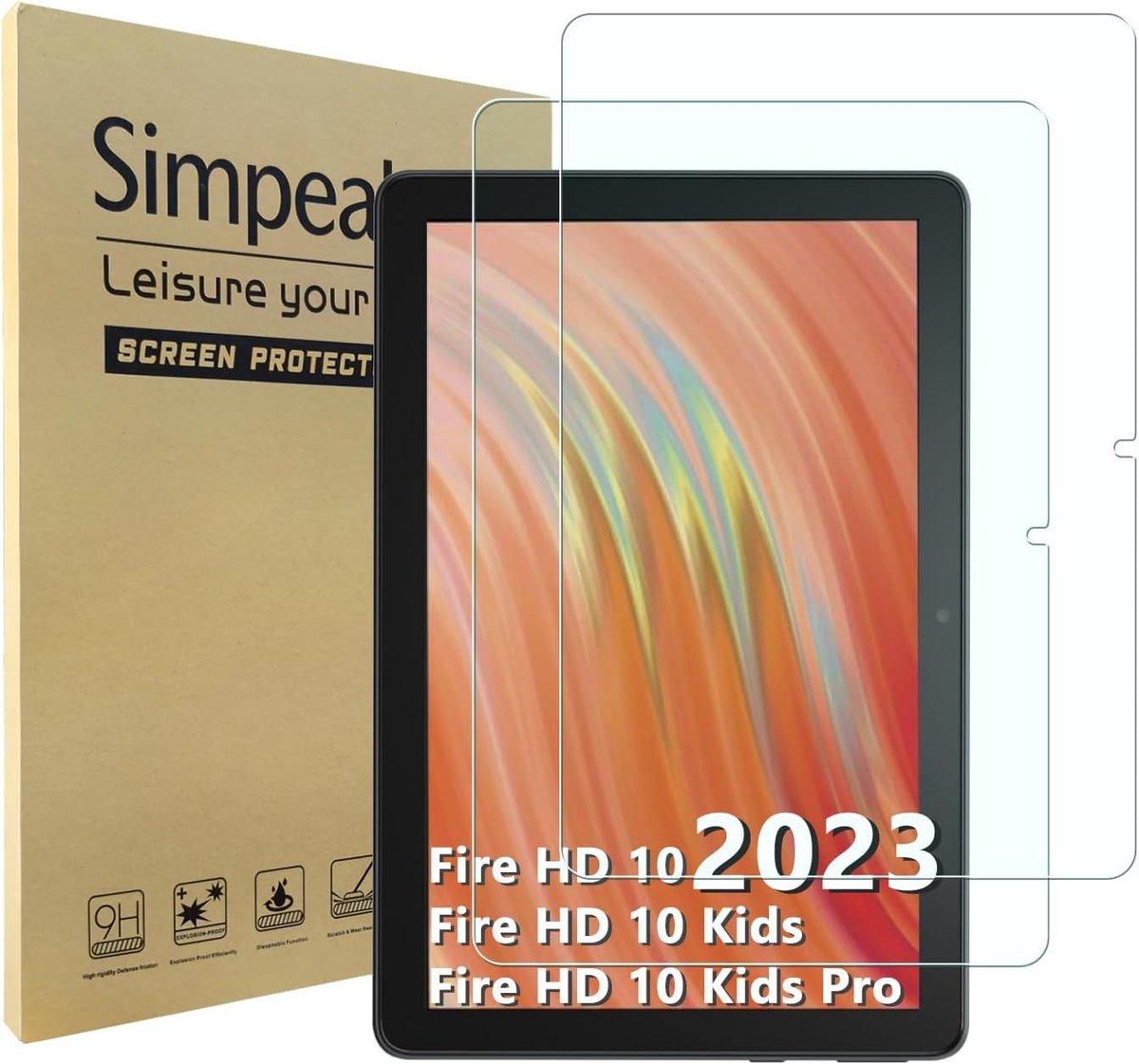 Beschermende Tempered Glass Screen Protector voor Kindle Fire HD 10 en Kids Pro 10.1 Inch 2023, 9H Krasbestendig en Duurzaam Schermfolie voor Optimaal Behoud