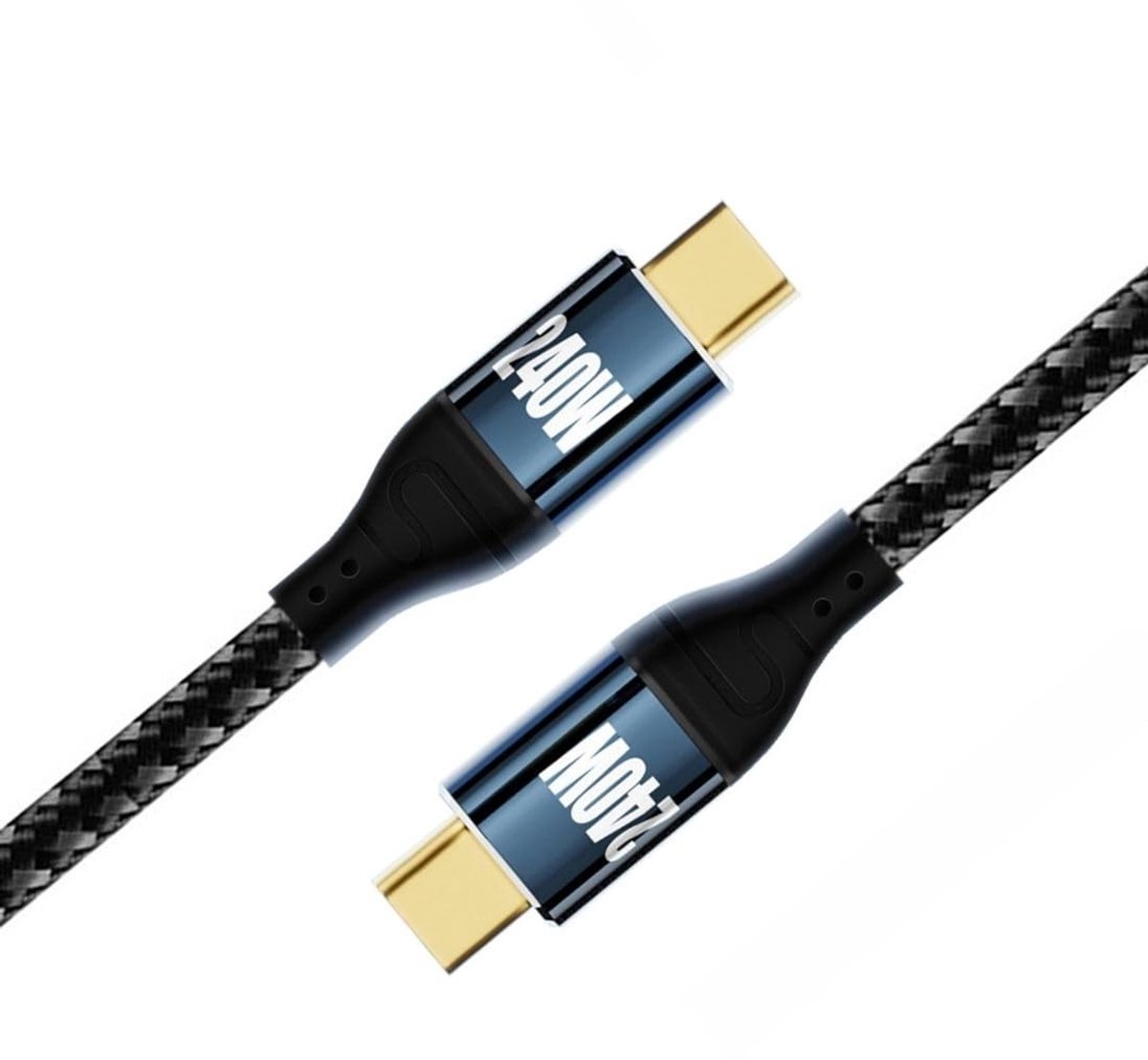 USB C naar USB C 240W Kabel - Type C Mannelijk naar Mannelijk, 480Mbps, 48V 5A, Geschikt voor 100W Opladen, 2 Meter Lengte, Snelle Gegevensoverdracht