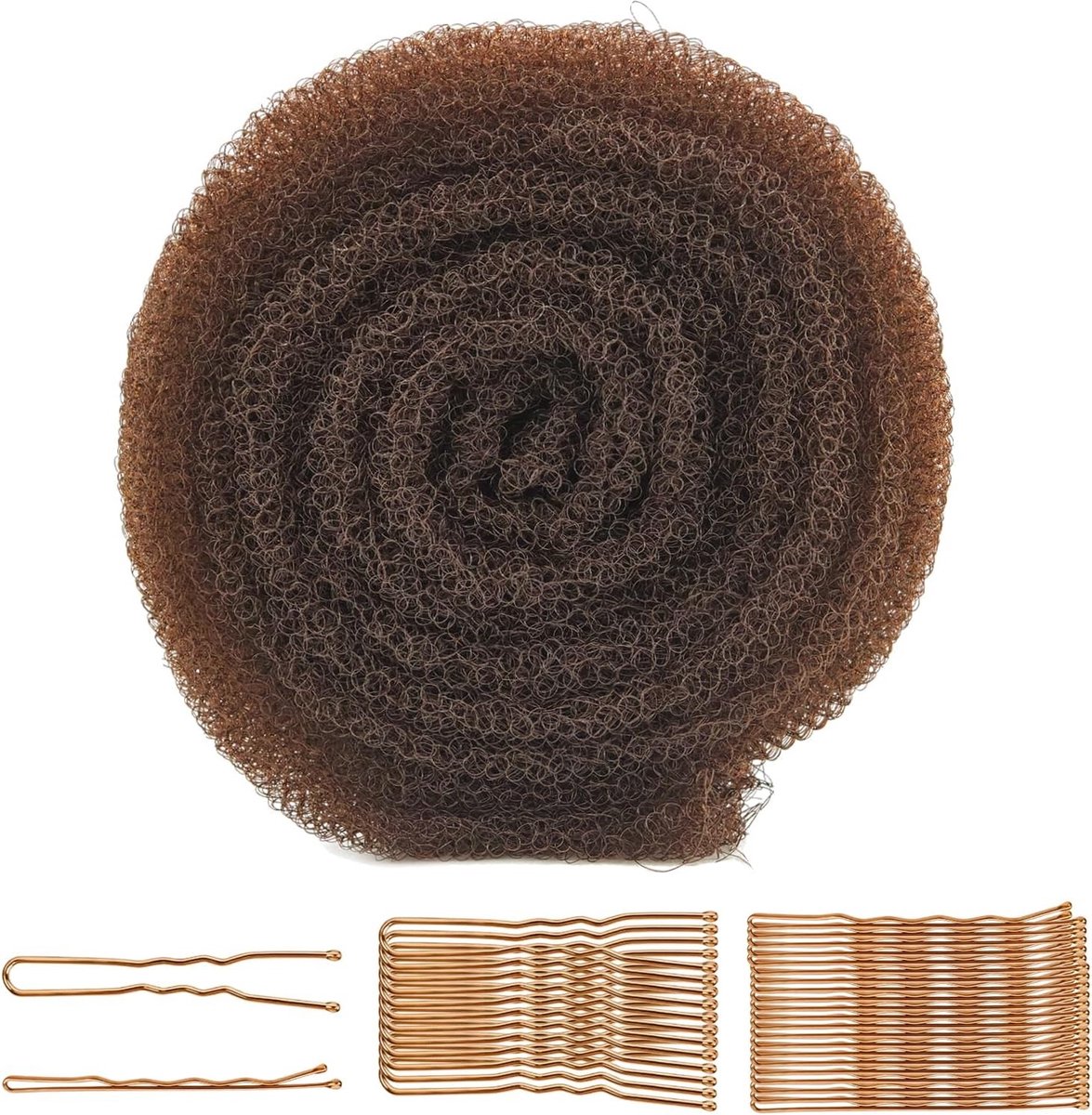 Haarvulling voor opsteken - Lichtbruin - 178 cm - Donutvormige Spons met Haarspelden - Voor Dames
