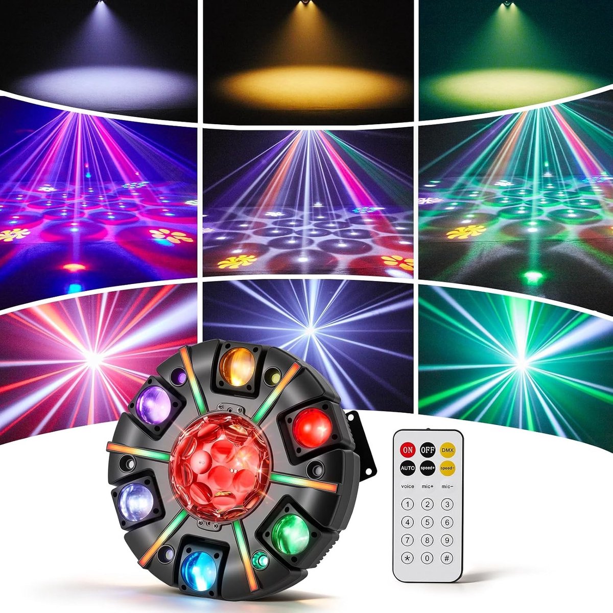 Krachtige 100W Beam Discolicht met DMX512, 6 armen en 5 modi voor DJ's, bruiloften en feesten