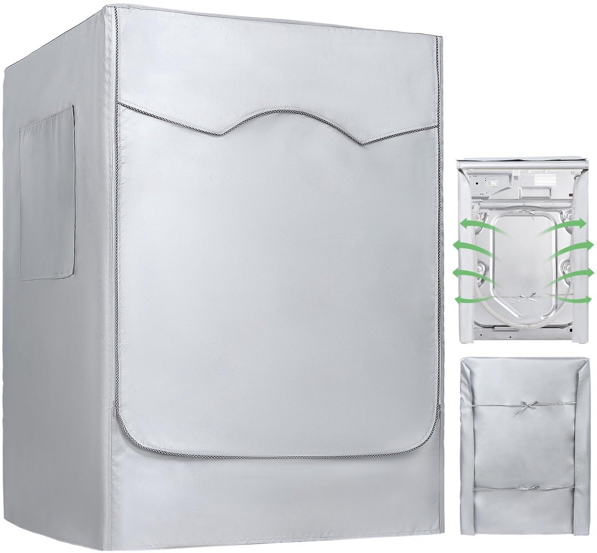 Elzusha - Waterdichte Wasmachine Cover - 60 x 64 x 85 cm - Zilver