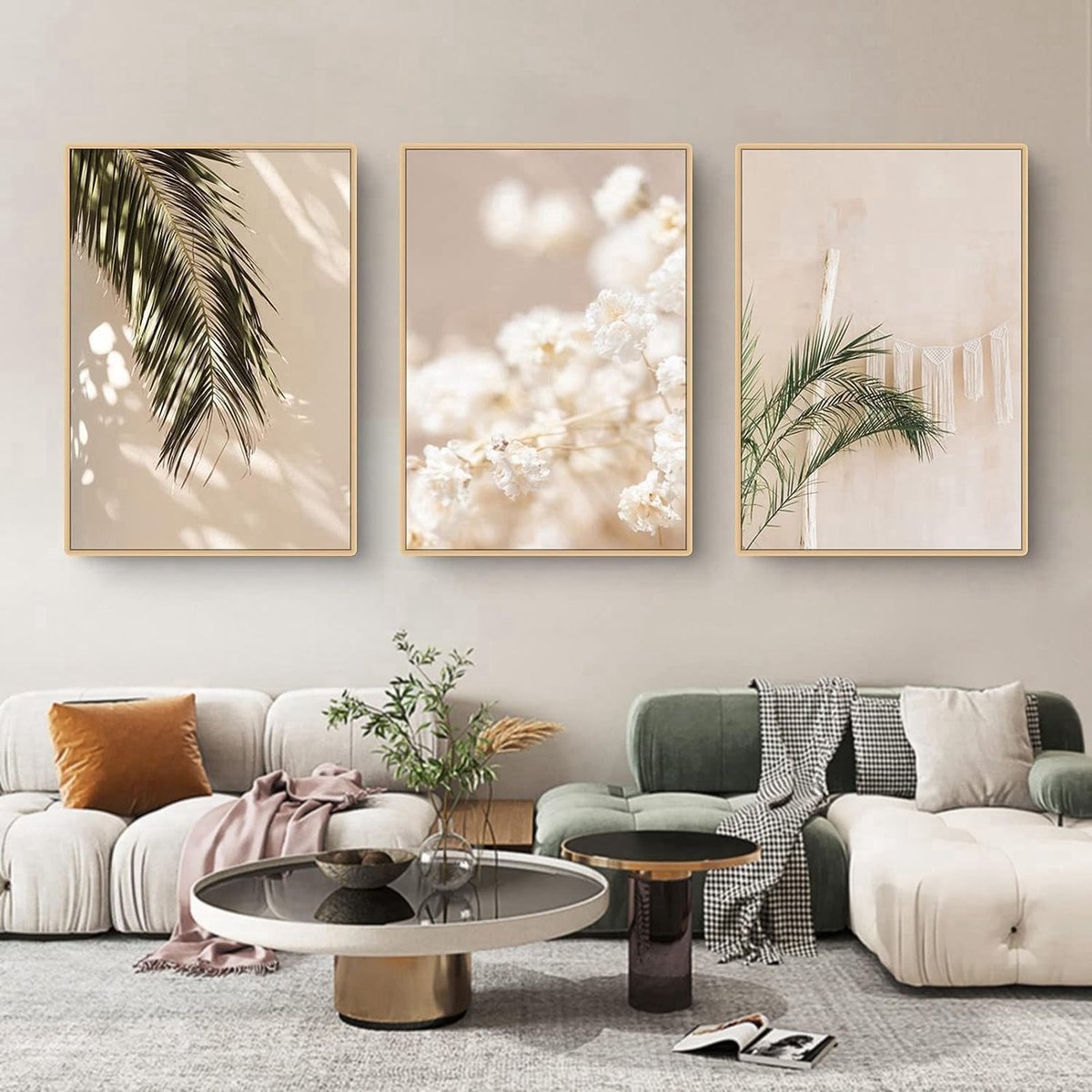 Elzusha - Beige Poster met Plantlandschap - Wanddecoratie voor Thuis en Kantoor