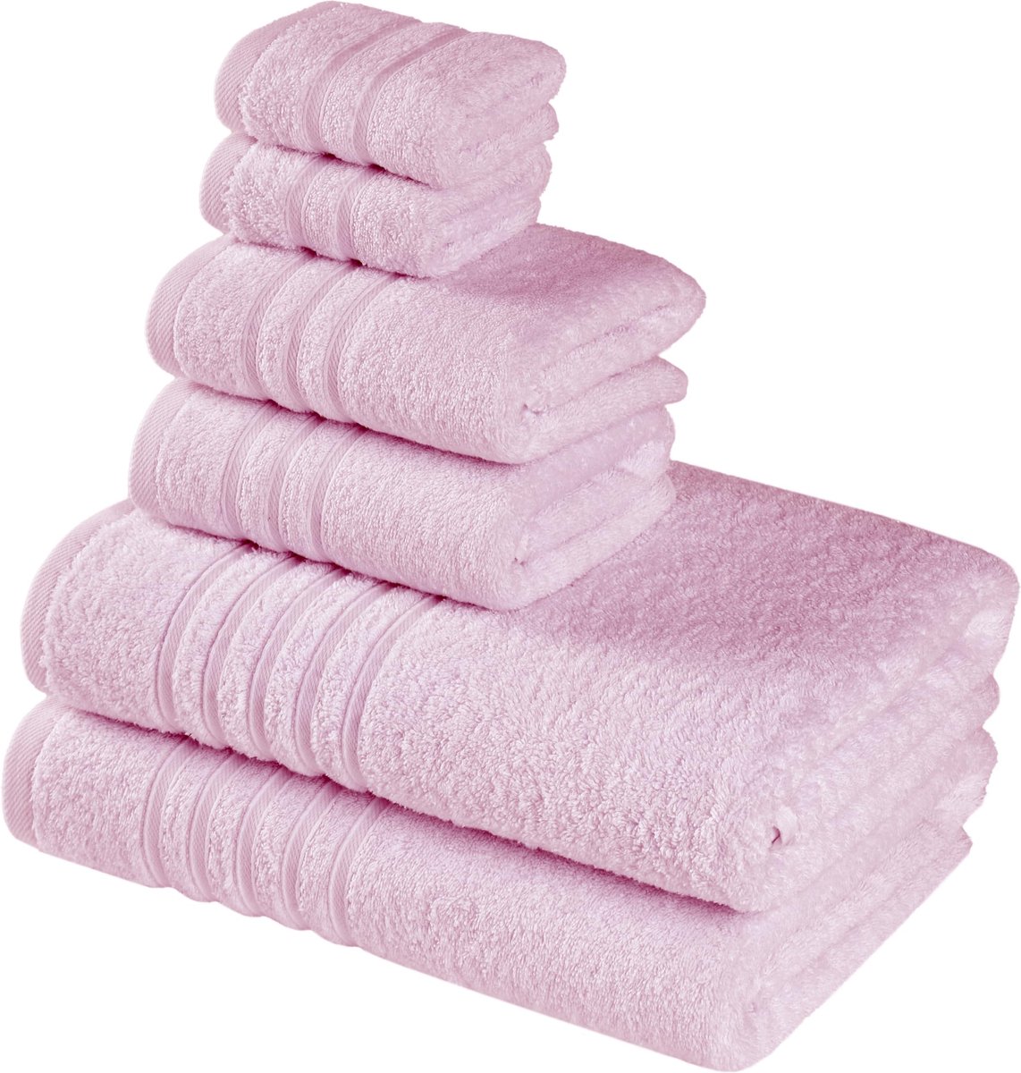 Elzusha - Luscinia Luxe Handdoekenset - 6-delig met Oeko-Tex® Certificaat in Roze