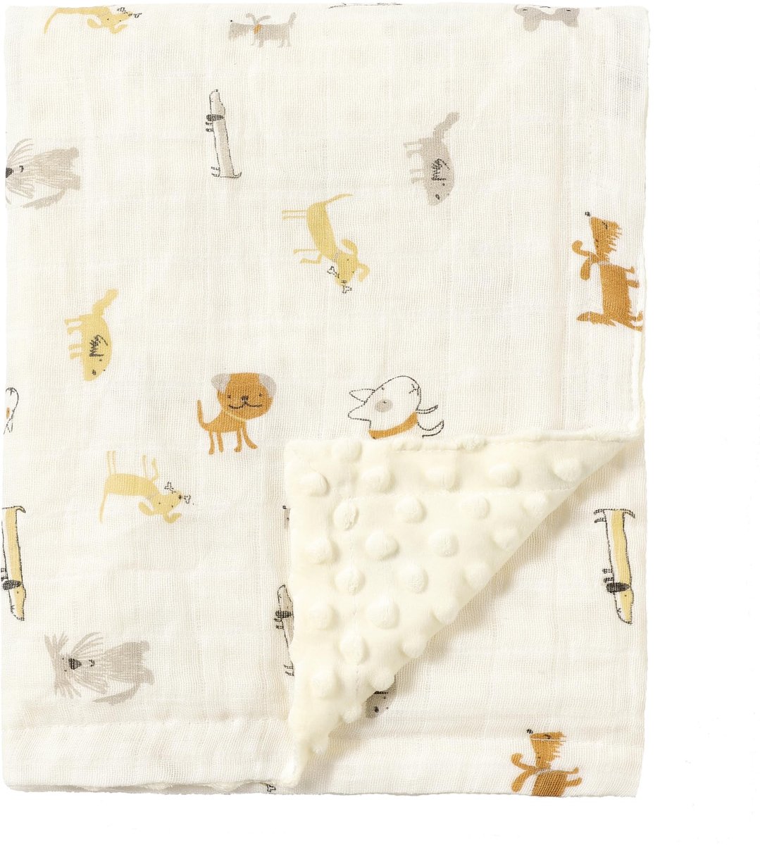 Elzusha - Baby Dekentje - Organic Muslin Katoen, Dierprint, 75x100cm