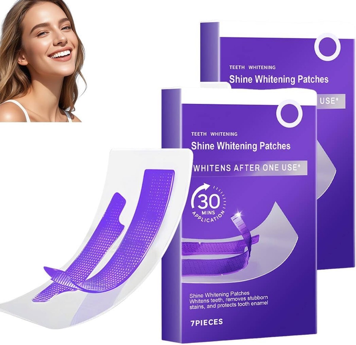2 doosjes tanden whitening strips voor wittere tanden, veilig en effectief, snel vlekken verwijderen, zonder gevoeligheid, 7 applicaties per doosje