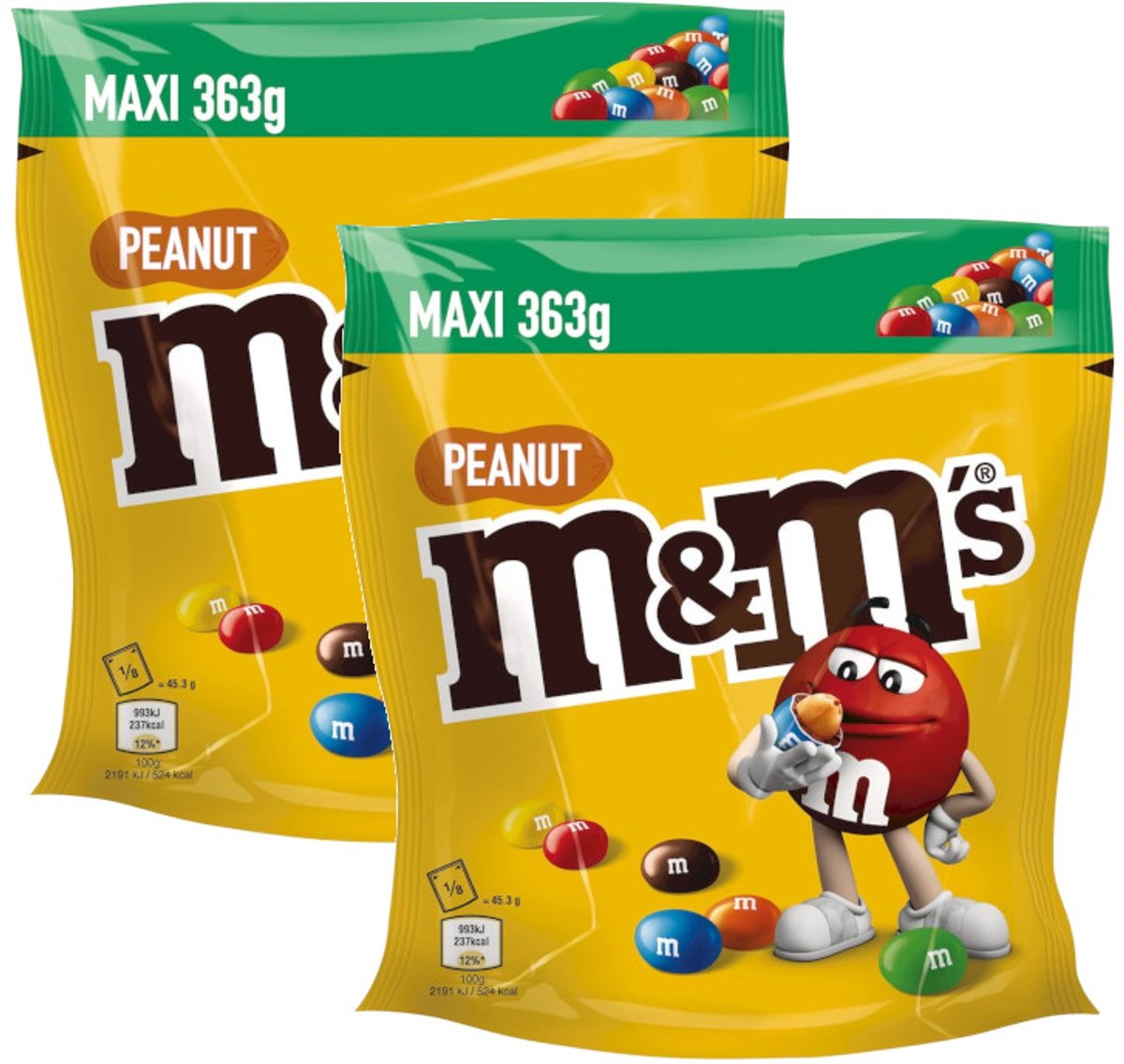 M&M Peanut Maxi - Multipack - Melk Chocolade Snoepjes - 726g (2x363g)