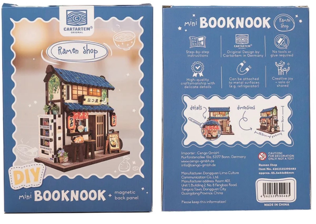 Cartartem Miniature 3D DIY Kit - Ramen Shop - Mini 3D puzzel van hout voor volwassenen