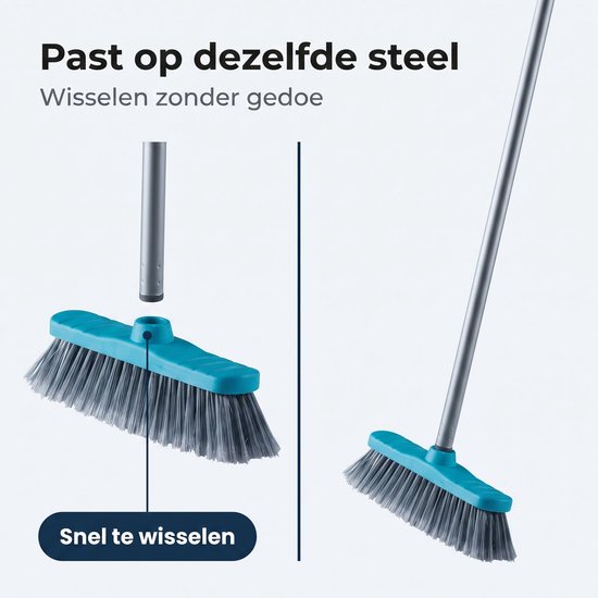 Lomera Vloerreinigingsset Set van 5 - Schoonmaakset - Bezem Set - Vloerwisser - Dweilset - Binnenbezem - Zachte Bezem - Harde Bezem - Microvezel Dweil — afbeelding 5