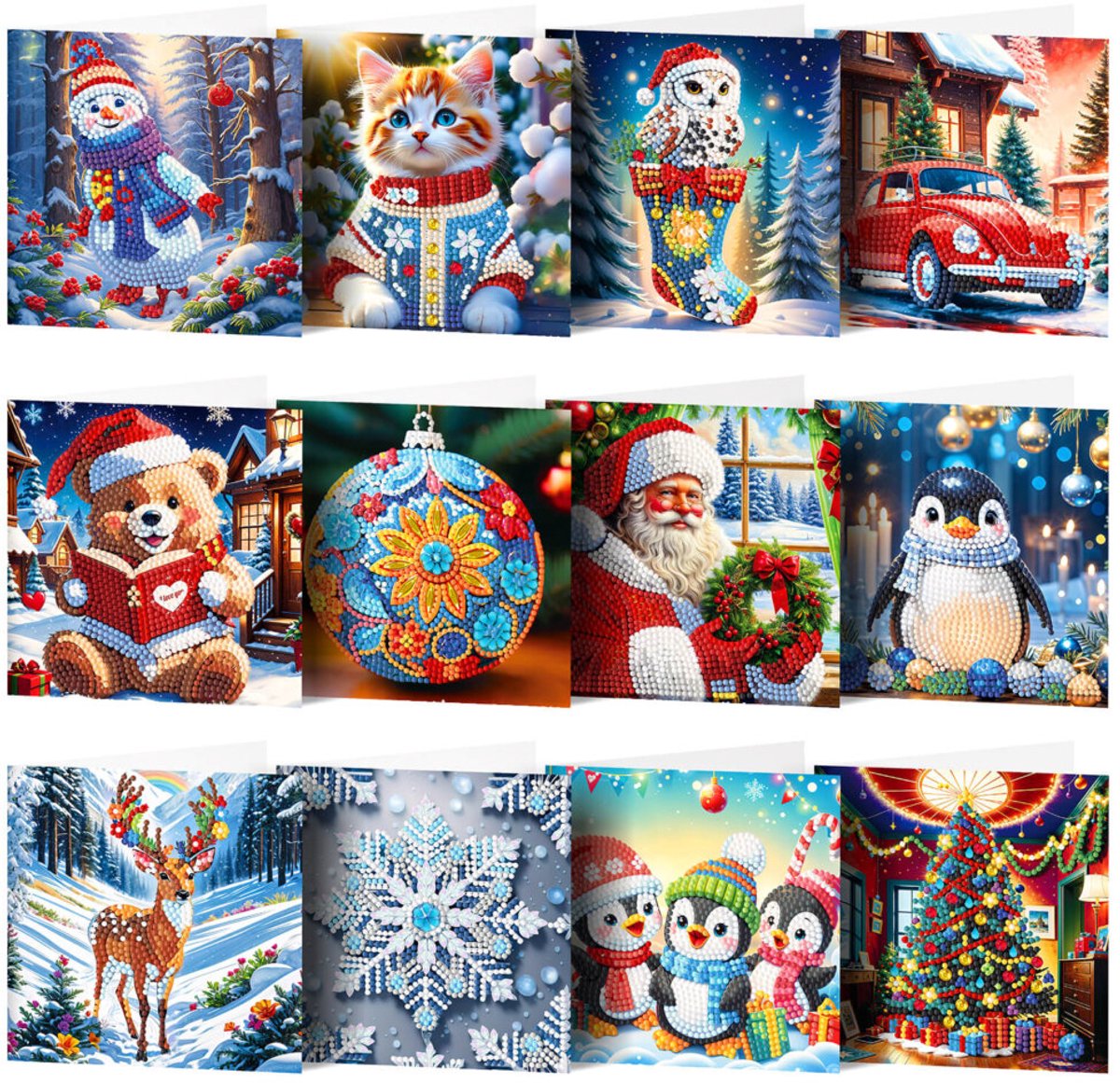 Diamond Painting - Kerstkaarten - Kerstmis - Kerst - Hobby - Sinterklaas - Cadeau