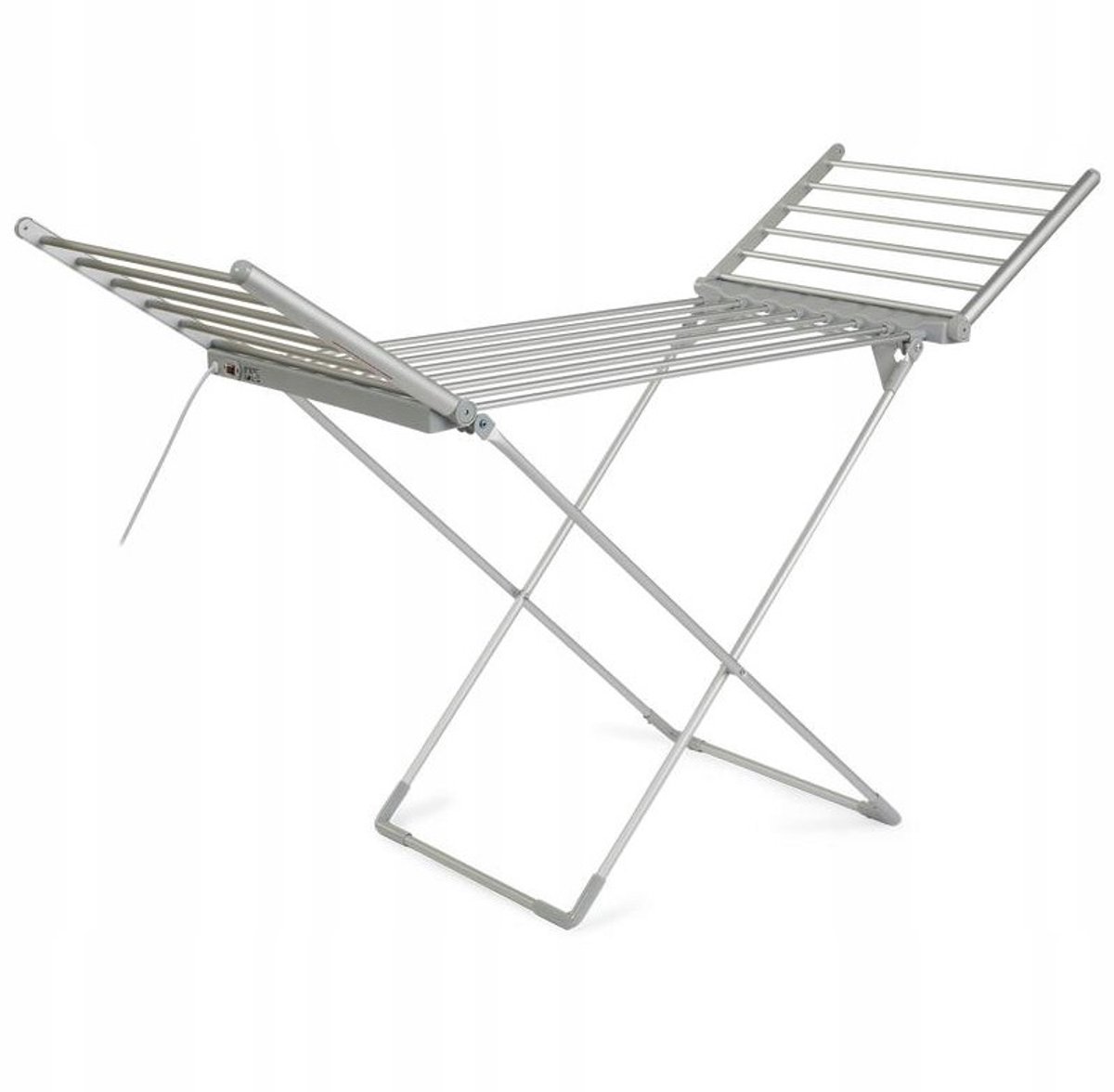 Innovastore Droogrek - Elektrisch droogrek - Wasrek - Verwarmend droogrek - Elektrisch wasrek - Inklaapbaar - 230W - Zilver
