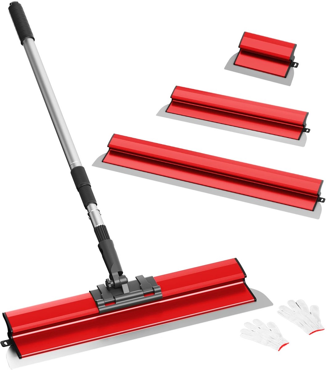 Nyoz gipsplaten skimbladenset - Plamuurmes - Pleistermes - 3 delig - 25/40/60 cm - Telescopische steel 97-180 cm - RVS - Antislip