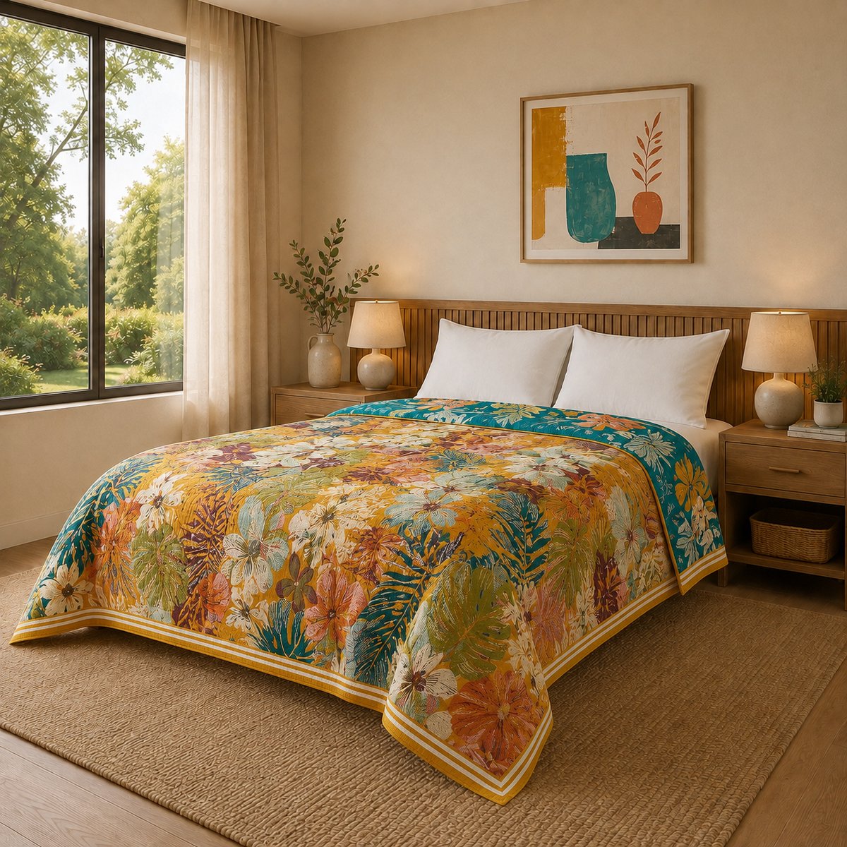 TRANKIELO® - Boho sprei 100% katoen - Dubbelzijdige mousseline - Knusse bankdeken 150x200 cm