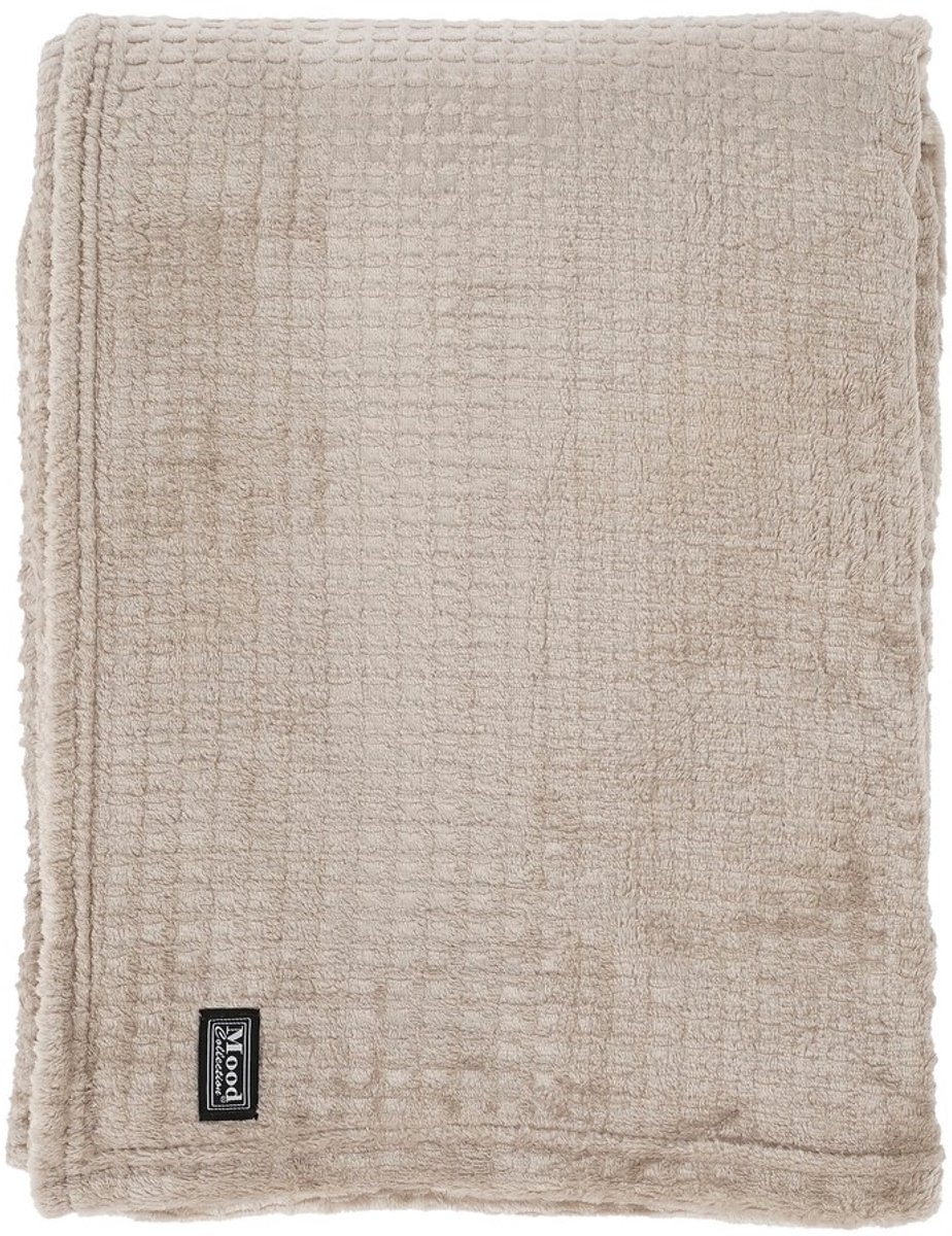 In The Mood Collection Joanne Fleece Plaid - L180 x B130 cm - Polyester - Beige