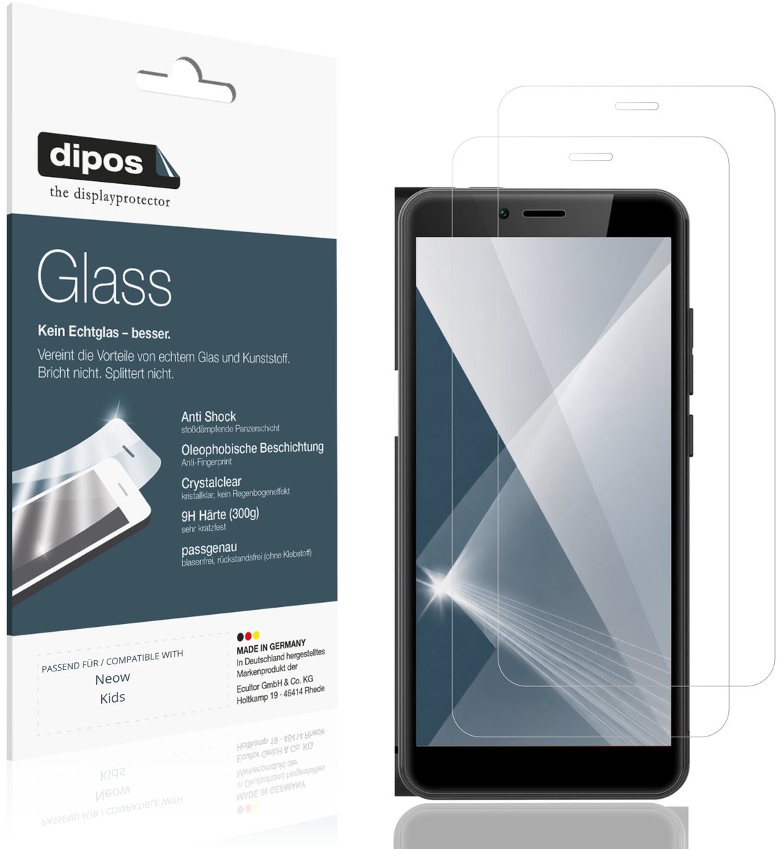 dipos – 2x Pantserfolie geschikt voor Neow Kids | 9H Screenprotector