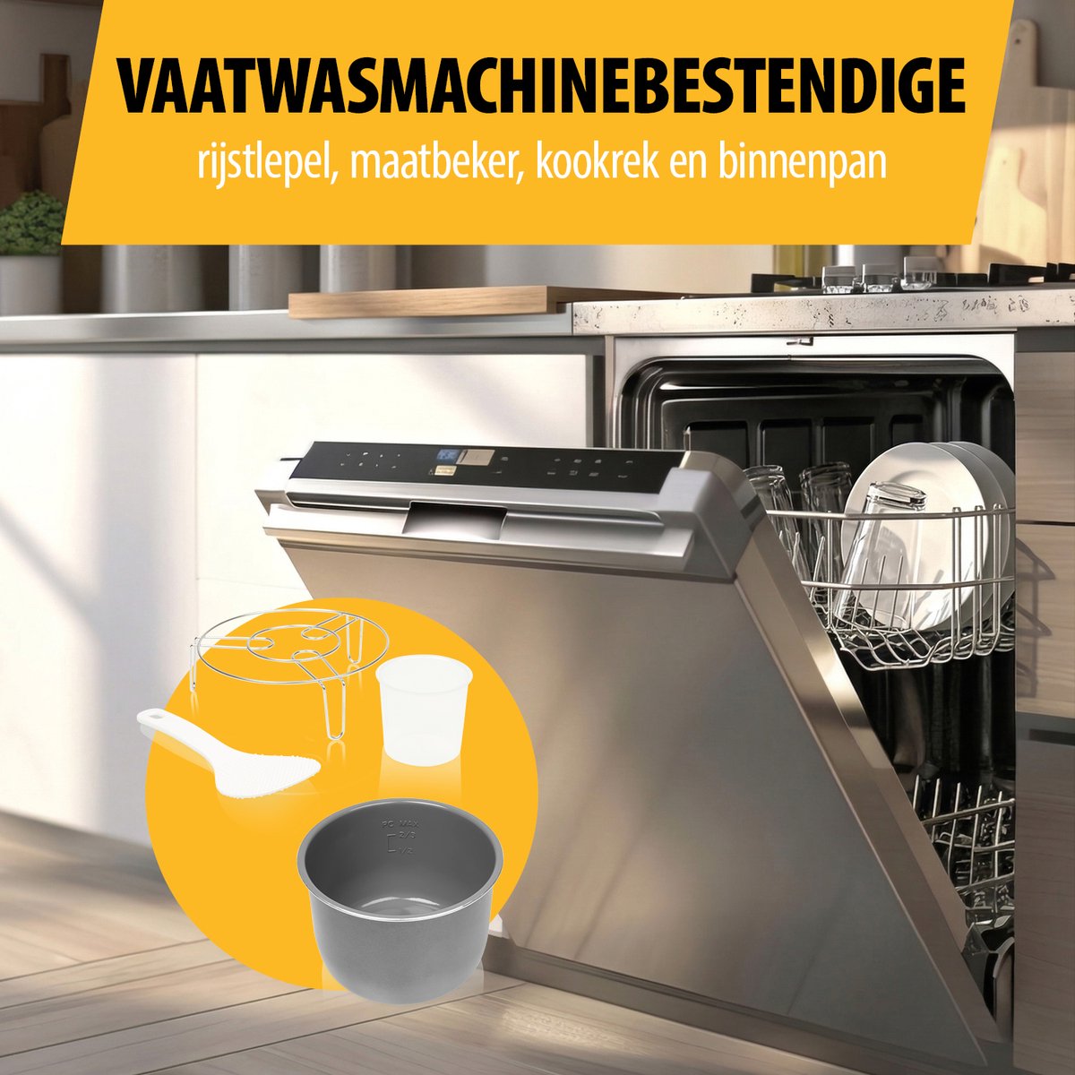 Tristar RK-6160 - Rijstkoker met stomer - Multicooker - Slowcooker - Snelkookpan - 6L - 1000W - Zwart – foto 6