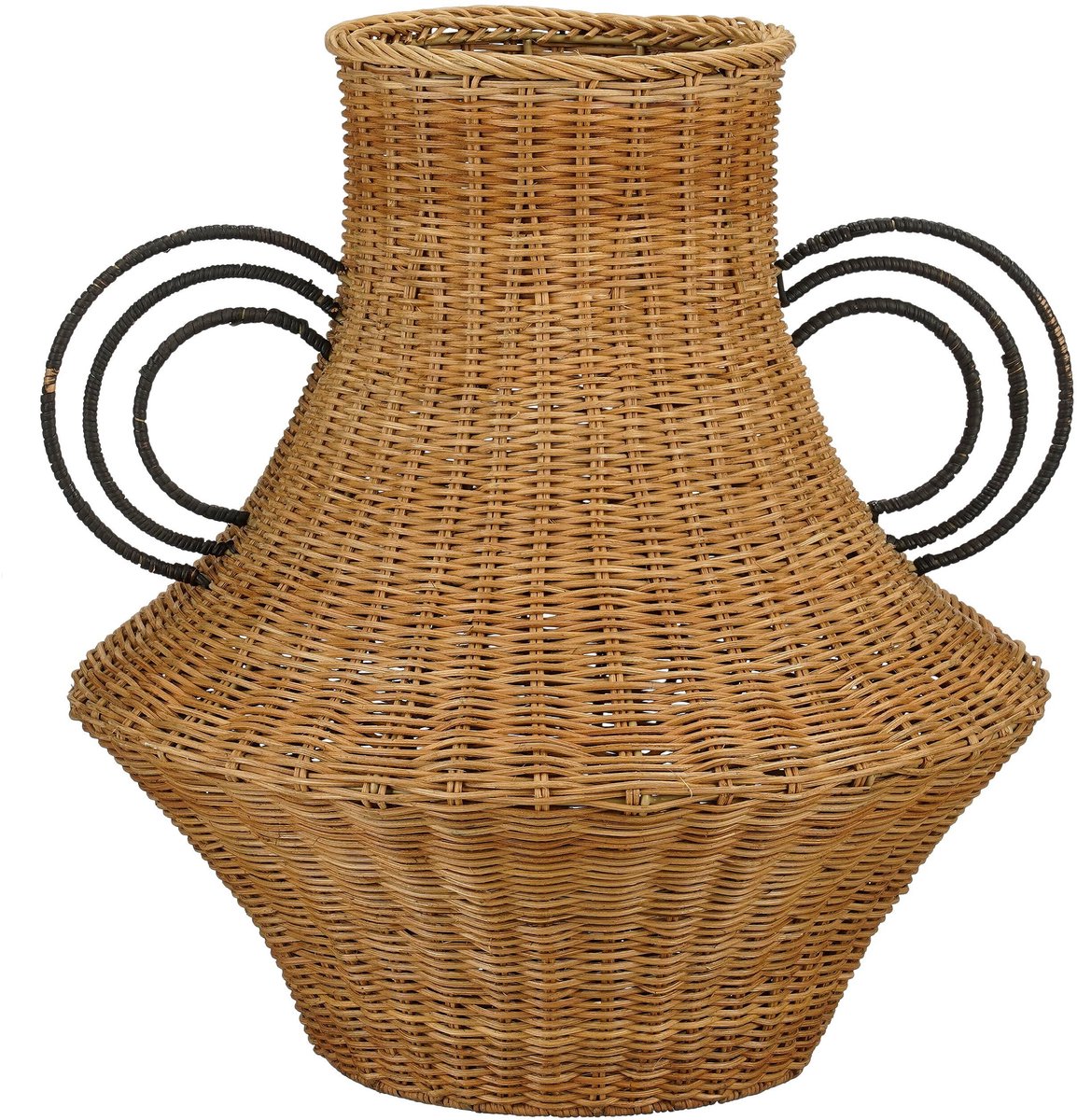 Mica Decorations Fabiola Decoratie Vaas - H43 x Ø30 cm - Rotan - Bruin Lichtbruin