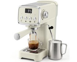 20 bar espressomachine - pistonmachine met melkopschuimer - halfautomatische koffiemachine - 32x17x31 cm - Melk opschuimen - Thuis Zilver