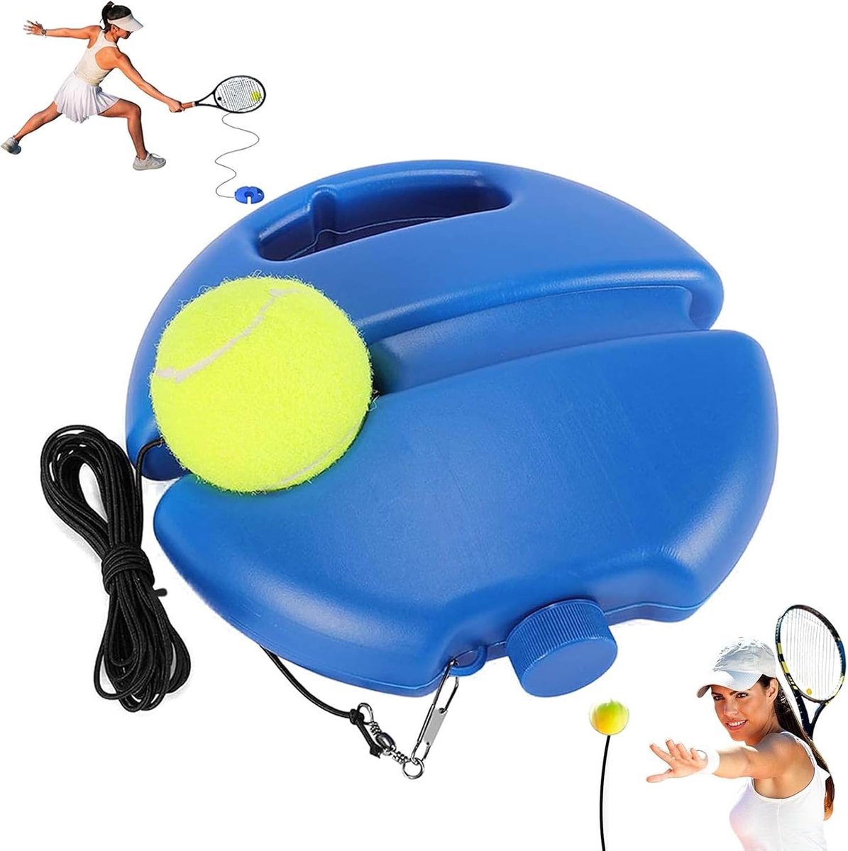Tennistrainer met reboundbalset, solo tennistrainingsset met anti-klitkoord, draagbare tennistrainingsset voor beginners en gevorderden.