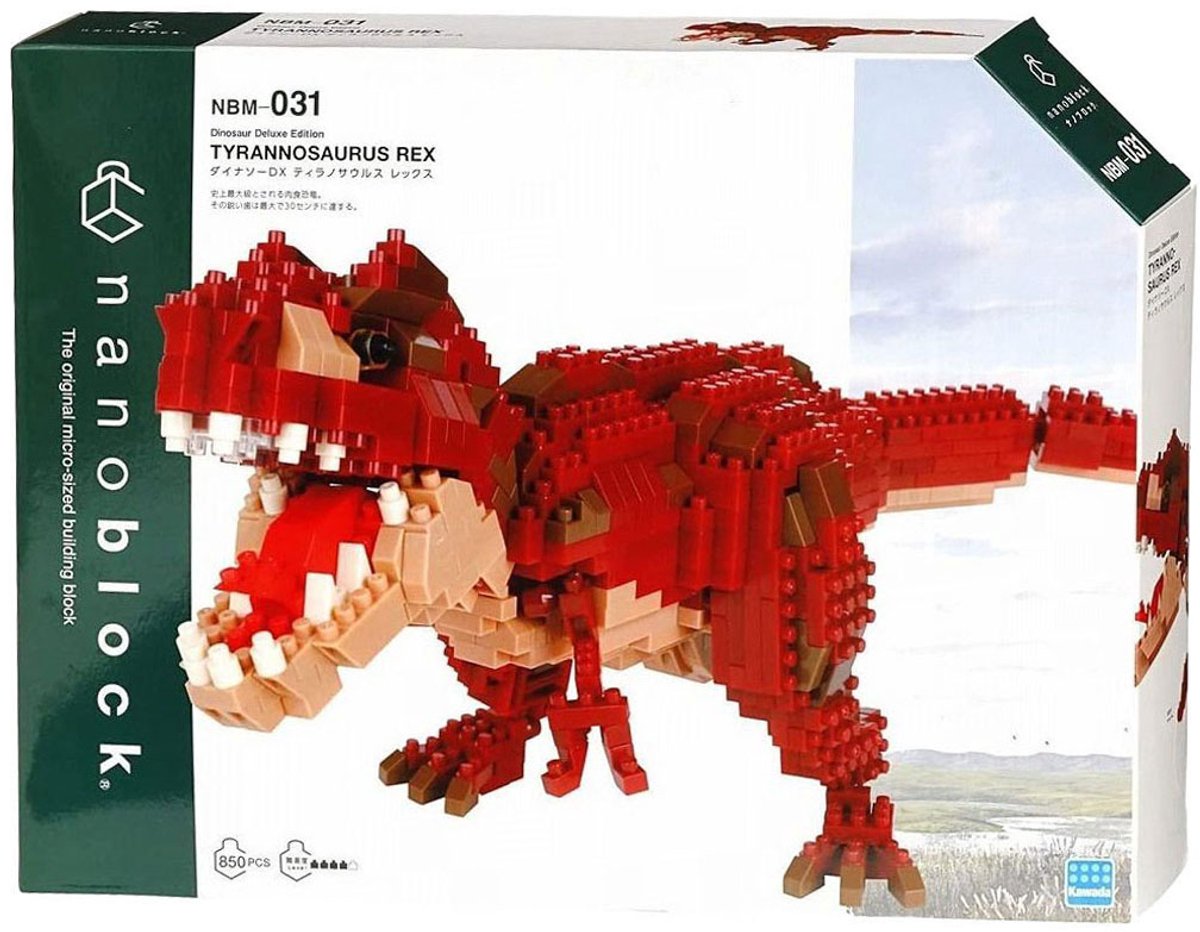 Bandai - Nanoblock - Dinosaurus Figuur - Tyrannosaurus Rex Deluxe - Baksteen Figuur 850 stuks - Bouwset Montage Model - Bouwpakket Speelgoed Kinderen 12+ Tiener Volwassenen - NBC031