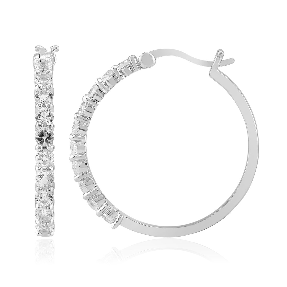 Oorbellen van sterlingzilver met witte topaas
