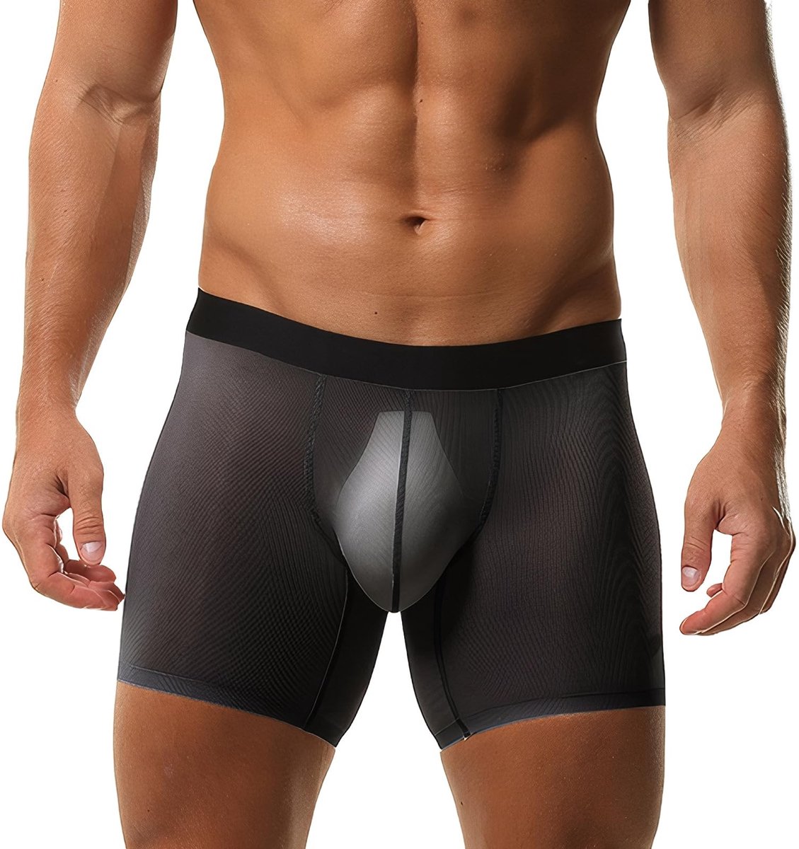Solidchoice - Heren Boxer Shorts - Transparant en Ademend - Zwart