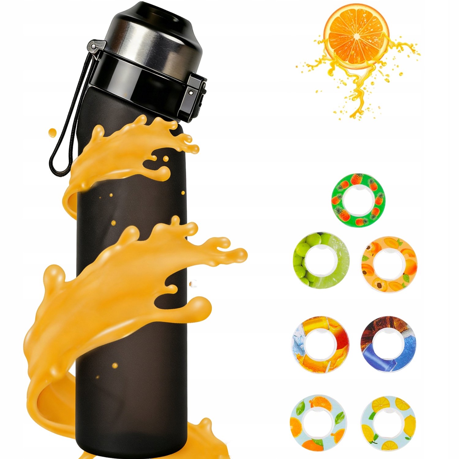 Aroma Water Bottle 650ml met 7 Smaakcapsules - Gezond Hydrateren