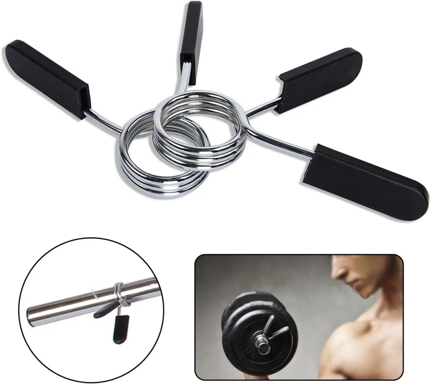 Halternekriem Geschikt voor 2 halterveerclips van 30 mm en rubberen handgrepen.