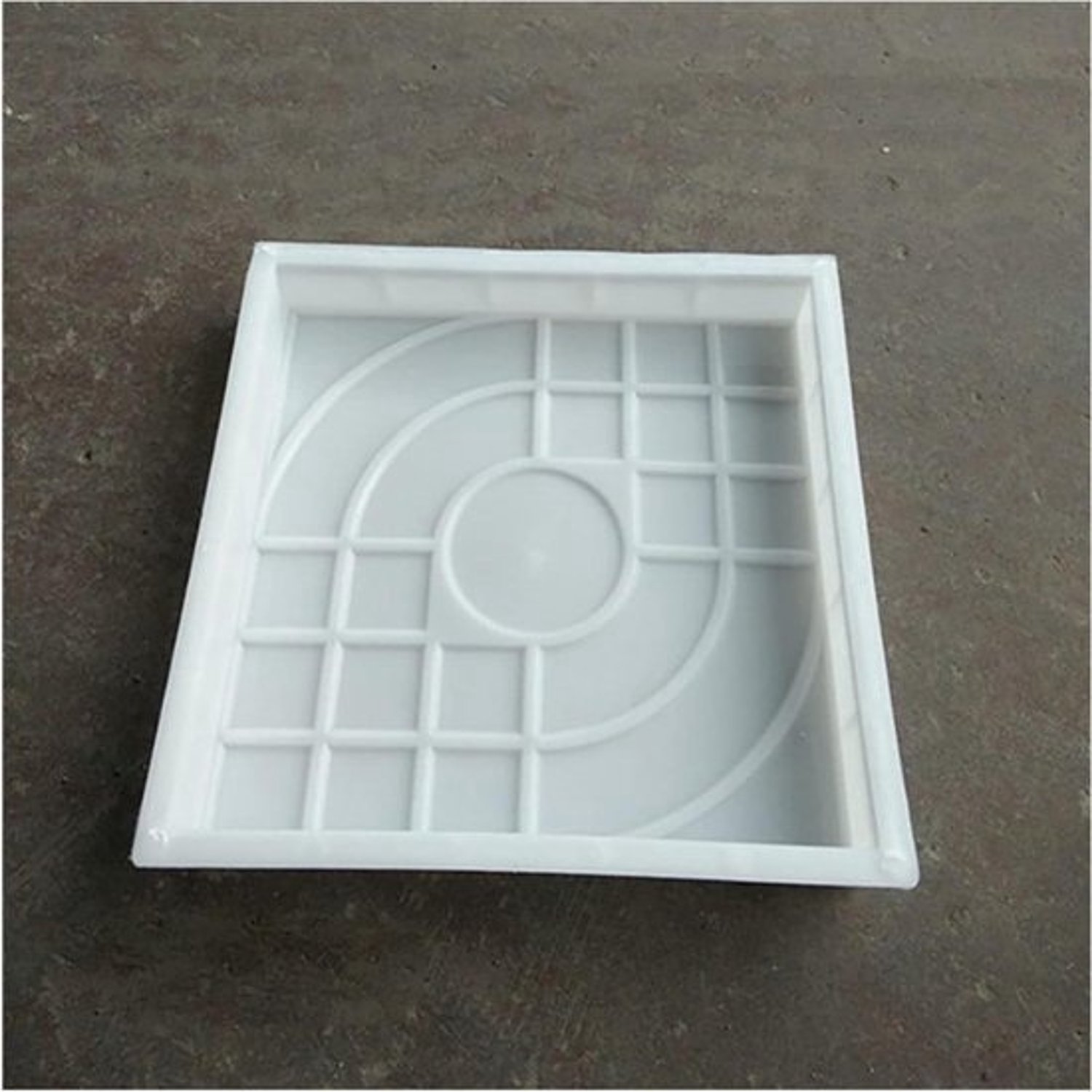 Vierkante betonmal - Voor tuinpaden - Voor terrassen - Herbruikbaar plastic - 27x27x4 cm - Zwart