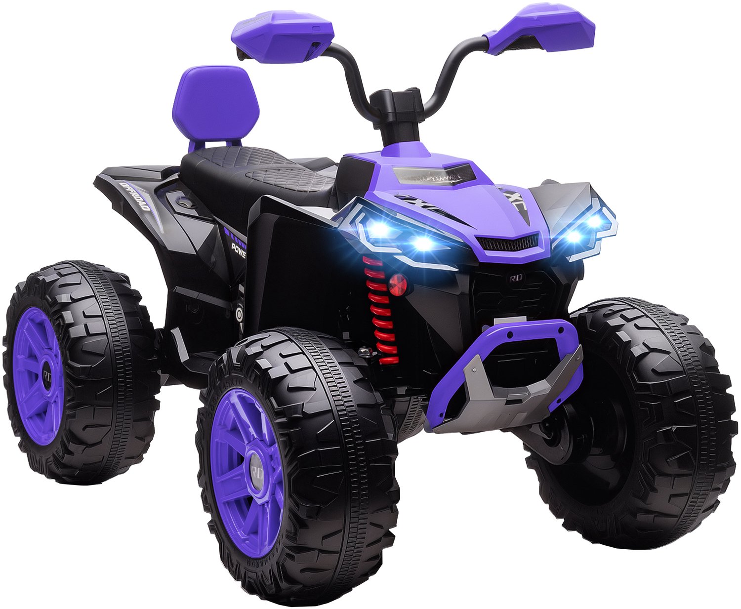 Playon Elektrische kinderquad - 24V - Tweezits - Met muziekspeler en verlichting - 109 x 68,5 x 76 cm - Paars