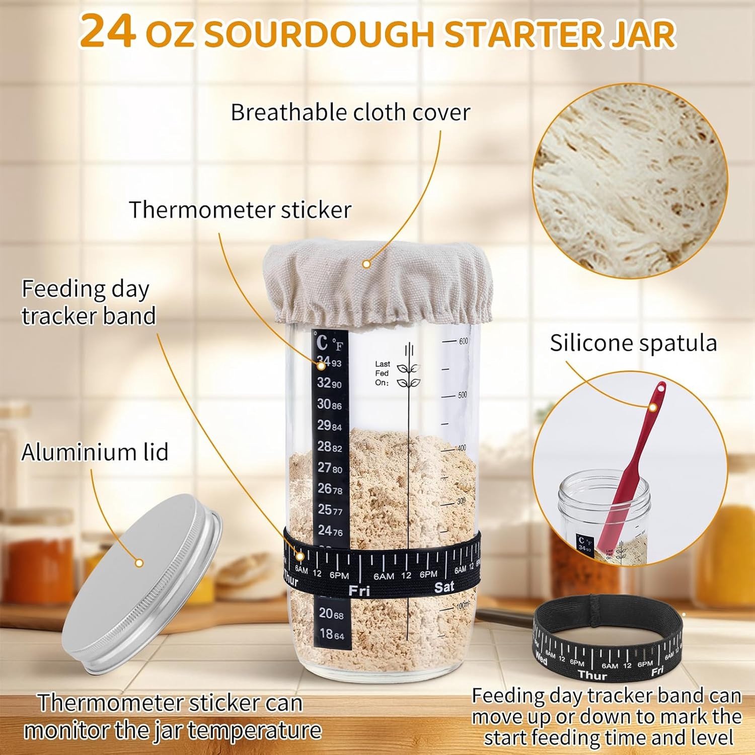 Zuurdesemstarterkit met Glazen Starter