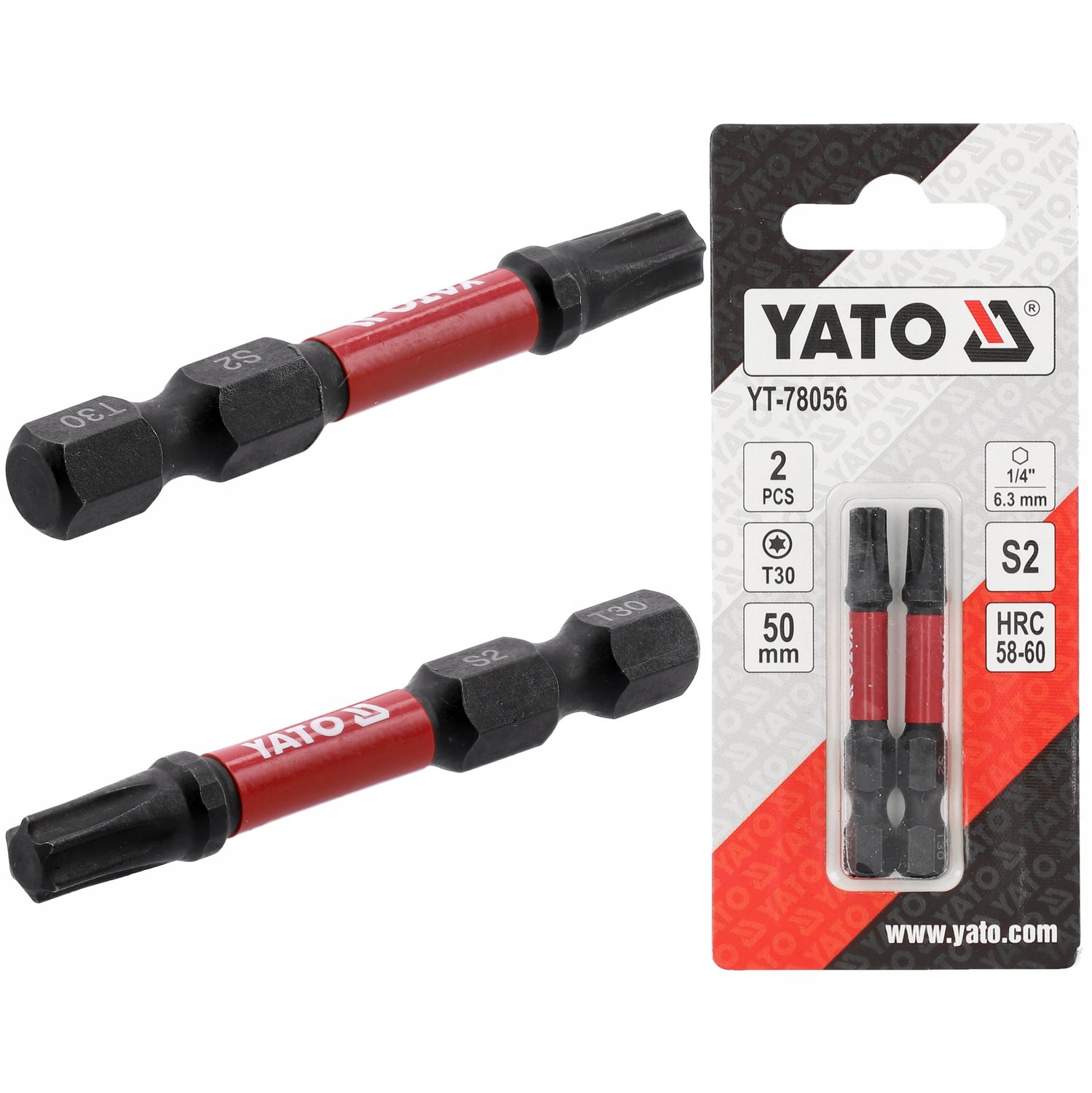 Yato Slagmoeren Torx T30 Bits 1/4" 50mm - 2 Stuks