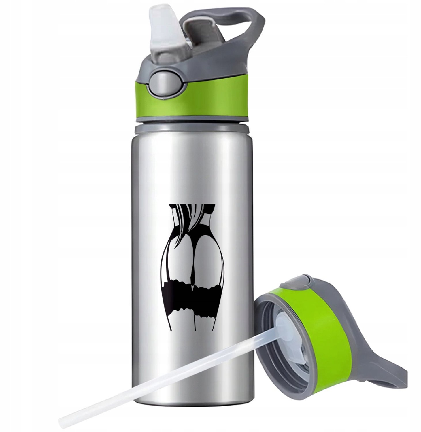Aluminium Sport Bidon 650ml met Rietje en Handvat