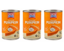 America's finest 100% Natural Pumpkin Puree - Natuurlijk pompoenpurree - 3 x 425g - Multipack - Voordeelpak - Taartvulling