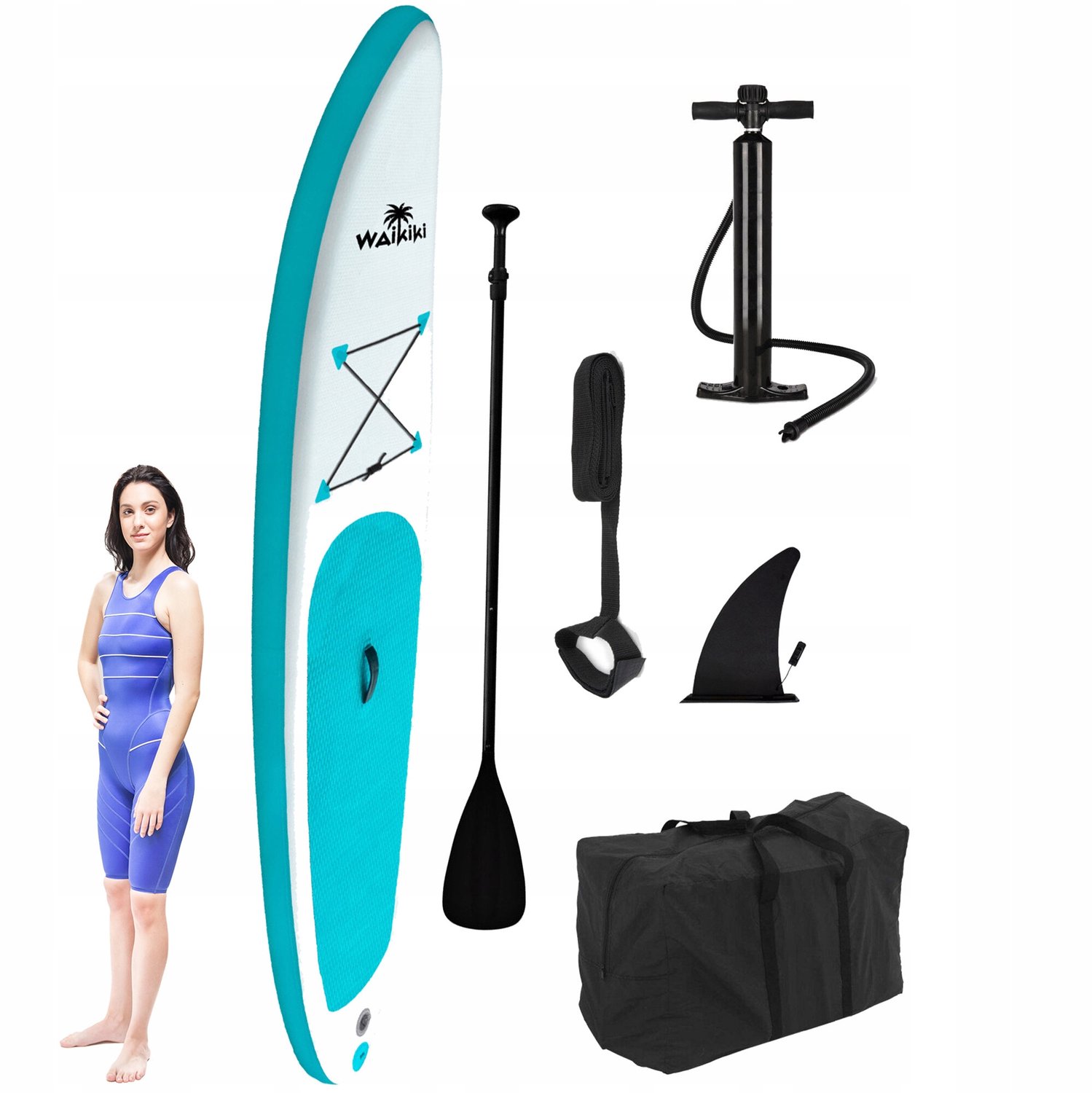 Bol.com Wakiki Sup board 285cm - 6-delige set - Blauw aanbieding