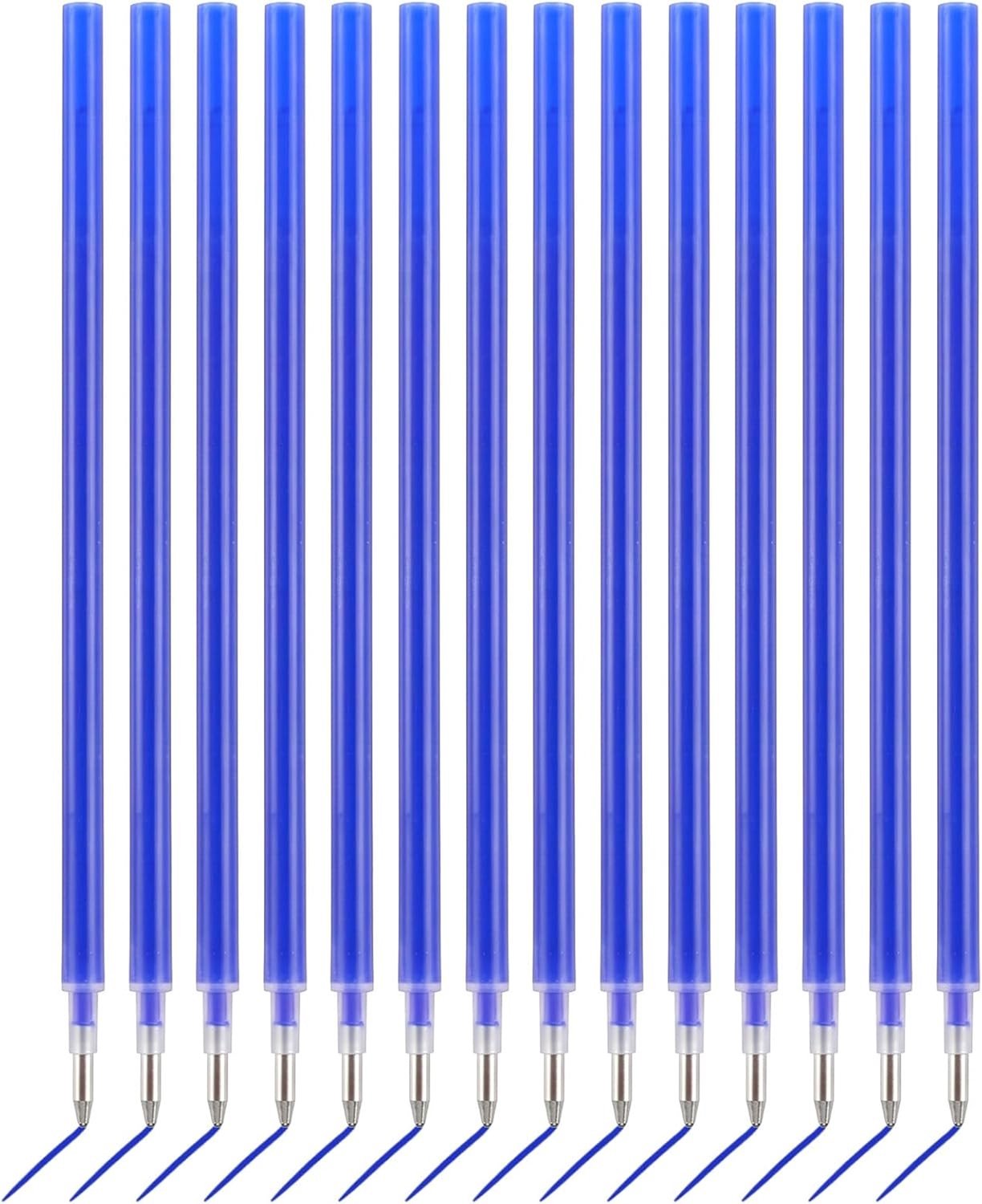 Set van 14 Vervangende Navullingen, 0.8 mm Puntdikte, Uitwisbare Roller, Geschikt voor Diverse Merken, Blauw en Kleurrijk