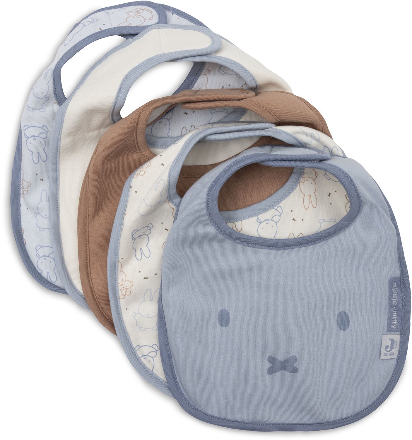 Jollein Slab Jersey Waterproof Miffy Moments Cloudy Blue (5pack)