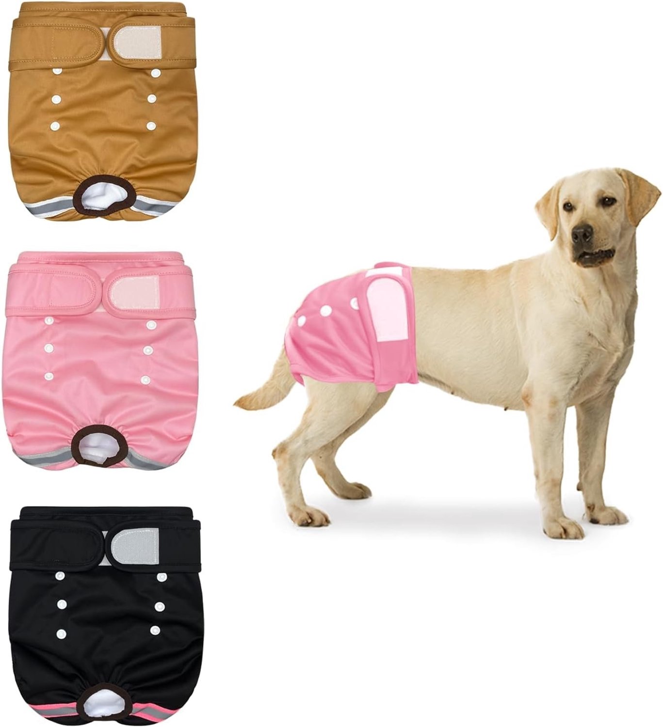 Herbruikbare hondenluiers set van 3 - Wasbare luiers voor honden, ideaal voor zindelijkheidstraining en incontinence