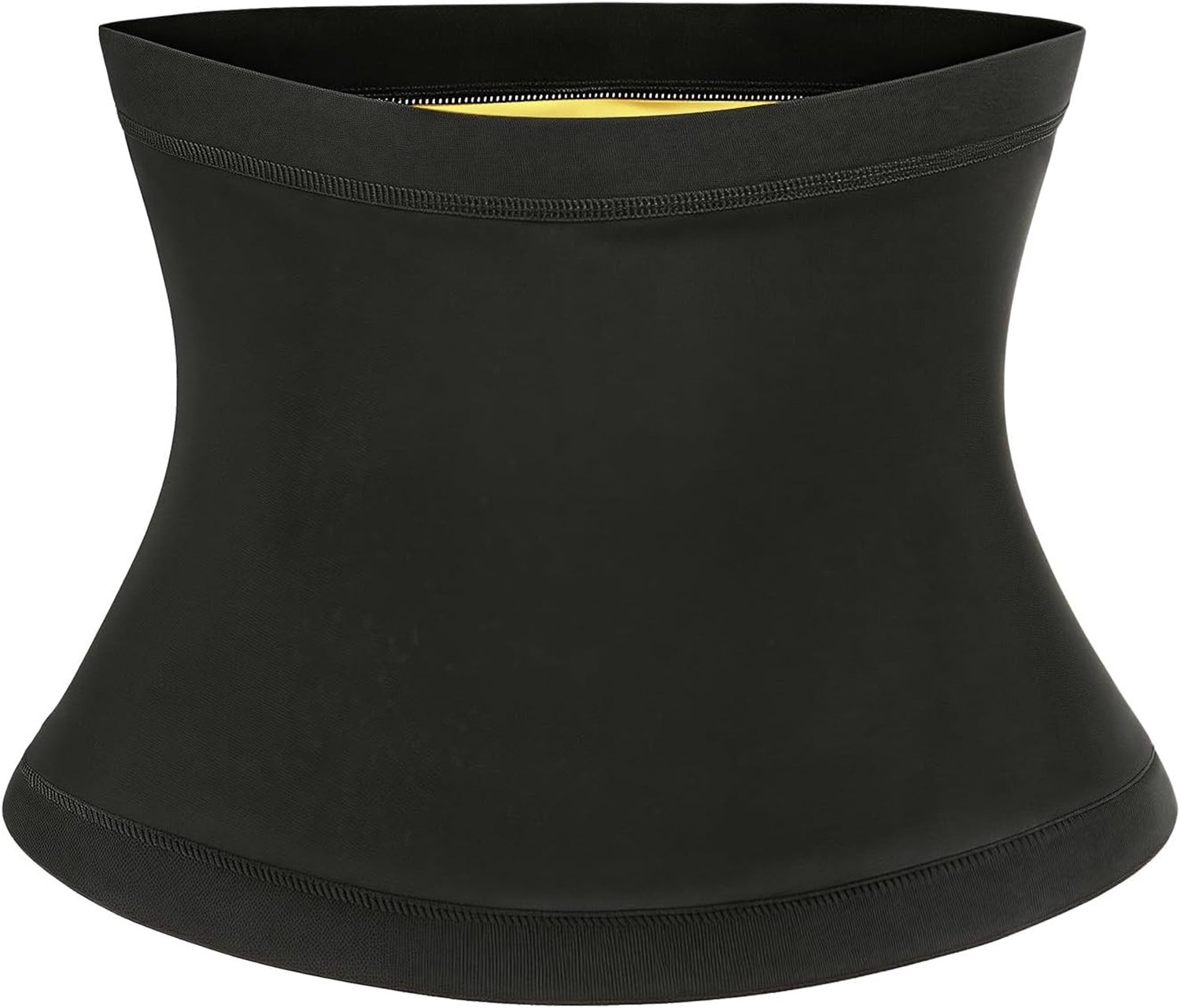 Belly belt voor mannen en vrouwen - Abdominale trainer voor spierontwikkeling en zweetafvoer, zwart met gouden binnenkant