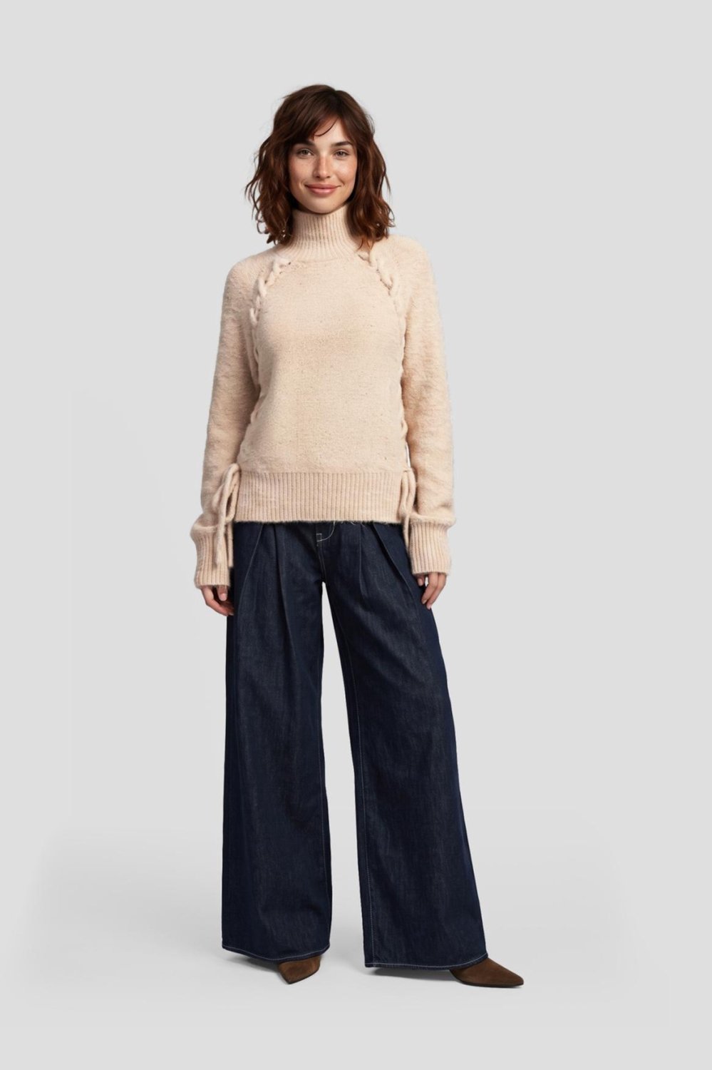 Fluresk Trui Aimy Knit Sweater 26wvf06 402 Wood Ash Dames Maat - W40