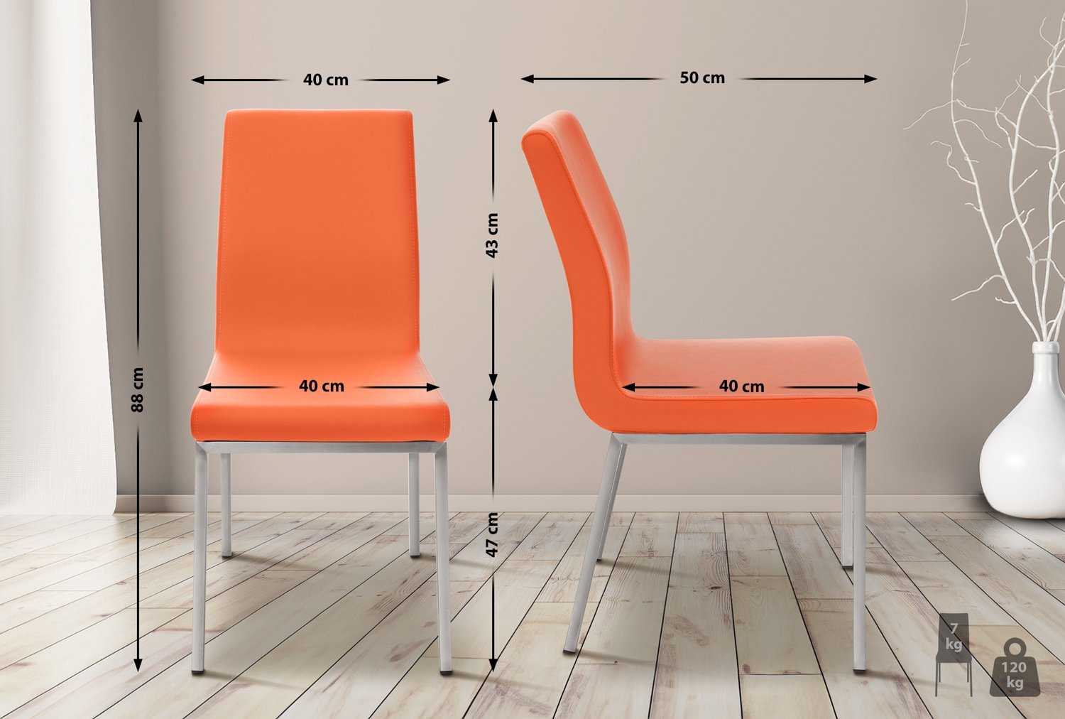 Luxe Comfort Verona 0028 eetkamerstoel - oranje