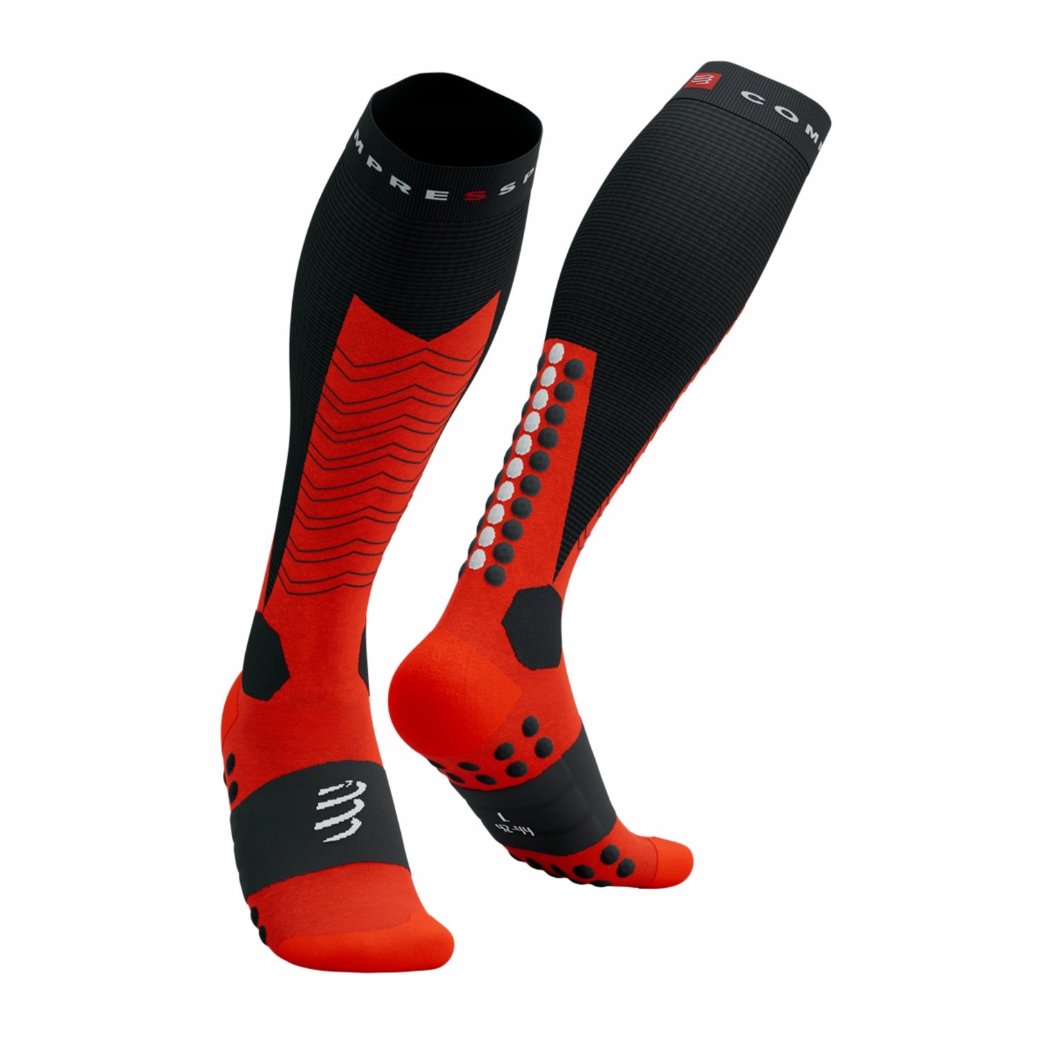 Compressport Full Socks Skimo T2 skisokken Compressie & Comfort Zwart