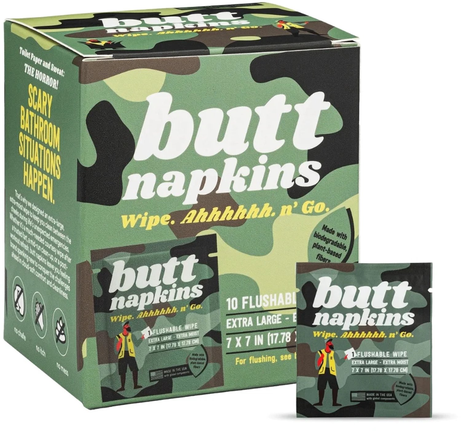 Butt Napkins- Extra large - Extra Moist - Camouflage