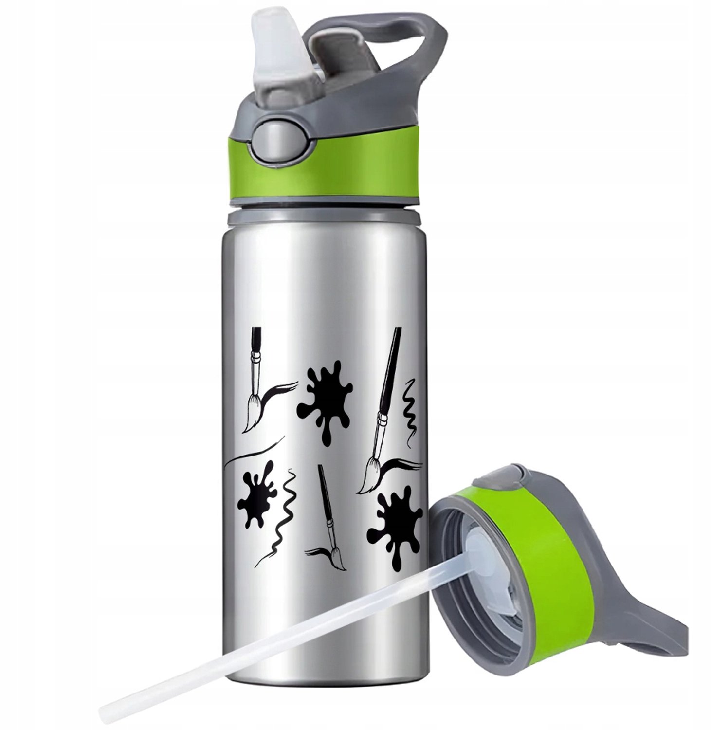 Aluminium Bidon Sportief met Rietje en Handvat - 650ml
