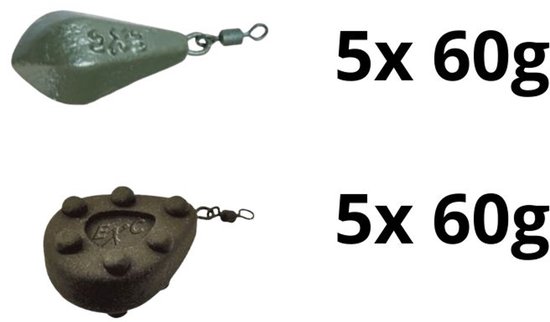 FC's Vislood assorti '60g' - 10 stuks - 5 Grip & 5 Distance Lead - Wartellood - 10 x 60g - Karper Lood - Werplood — afbeelding 3