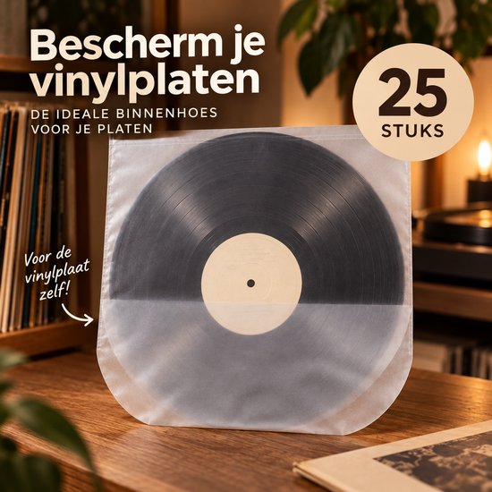 LP Binnenhoezen - 25 Stuks - 150 micron -Vinleycare- Lp Beschermhoezen - Lp Hoezen Plastic - Lp Hoezen Binnenhoes Vinly — afbeelding 4