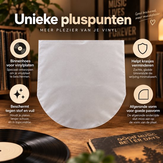 LP Binnenhoezen - 25 Stuks - 150 micron -Vinleycare- Lp Beschermhoezen - Lp Hoezen Plastic - Lp Hoezen Binnenhoes Vinly — afbeelding 2