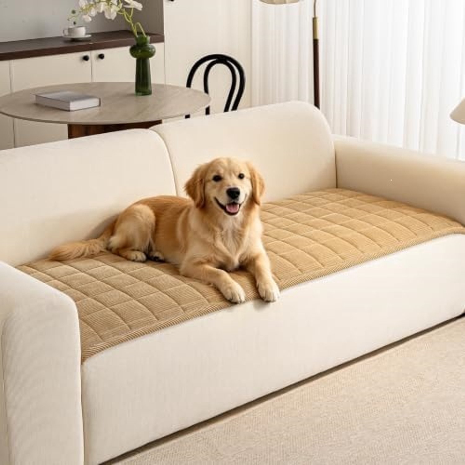 Huisdierbankhoes voor katten en honden – lichtbruin – antislip en machinewasbaar – 70 cm x 180 cm (27,6 x 70,9 inch)