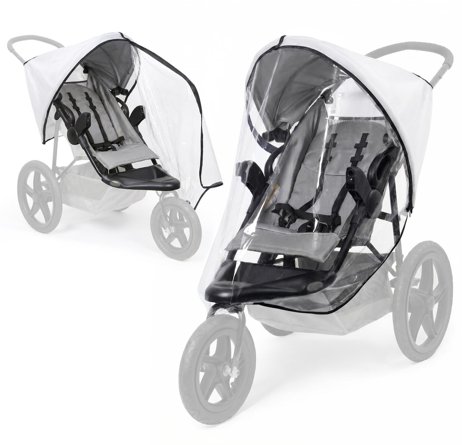 Famanu - Regenponcho voor Kinderwagen - Bescherming tegen regen en wind - Transparant - 1 stuk